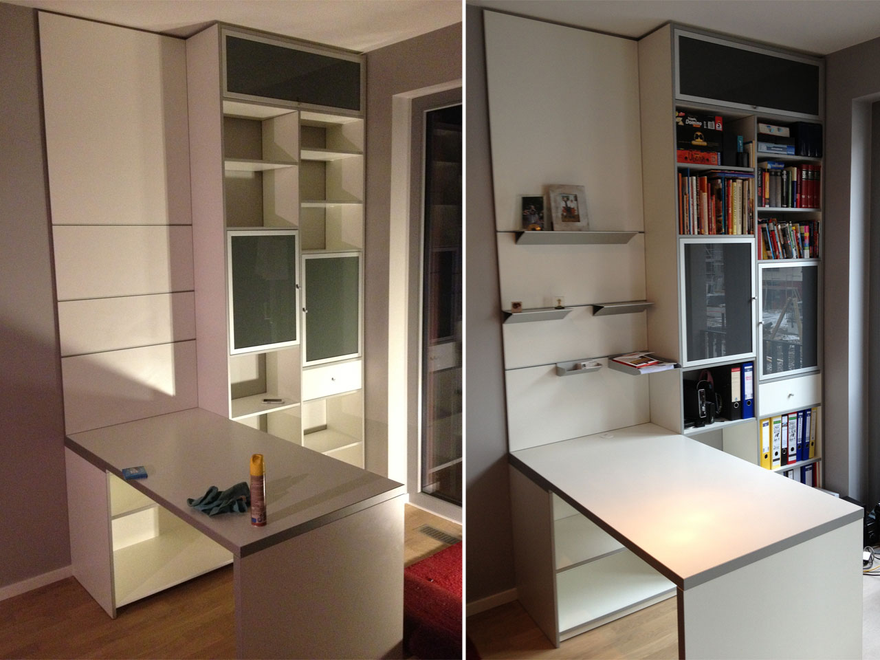 Büromöbel nach Maß: Regal- & Schreibtischkombination in Hamburg