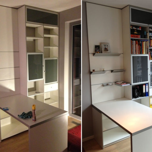 Büromöbel nach Maß: Regal- & Schreibtischkombination in Hamburg